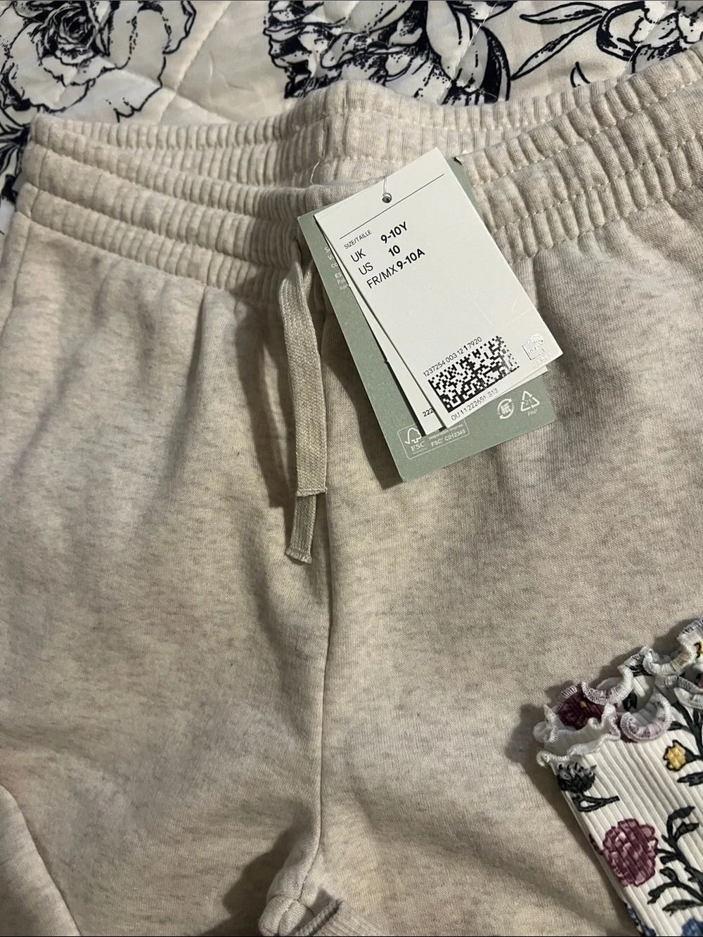 H&M Kids Cream Jogger Bottoms and Floral leggings